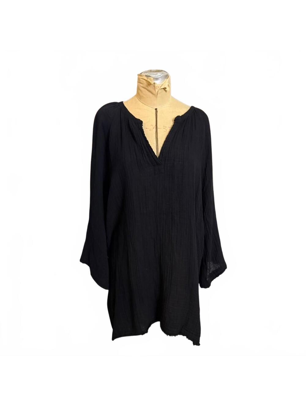Michael Stars Black Pleated Tunic Dress